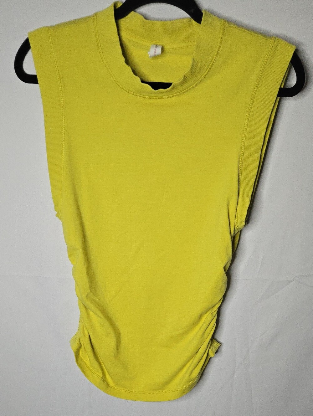 Anthropologie Daily Practice Ruched Mockneck Sleeveless Tank Top Limelight Small